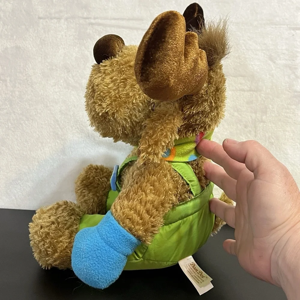 Dan Dee Moose Plush Stuffed Animal Winter Green Snowsuit Mittens Scarf